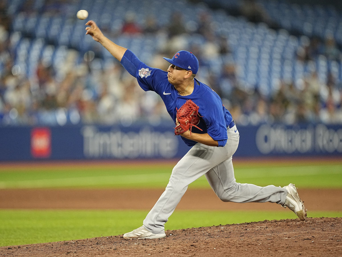 Chicago Cubs starting pitcher Javier Assad on Monday night against the Toronto Blue Jays. 